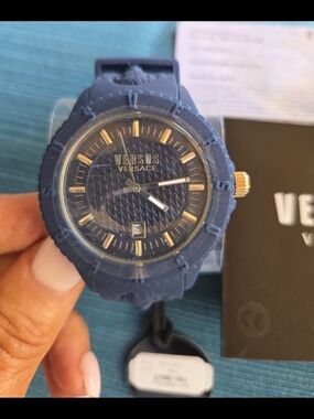 Versus Versace Black and Teal Accessory Set with Gold Accents